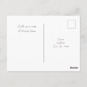 Niedlich Pink Cupcake Danke Postcard Postkarte (Rückseite)