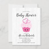 Niedlich Pink Cupcake Kawaii Kinderdusche Einladun Magneteinladung (Vorderseite)