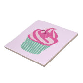 Niedlich Pink Cupcake Pastell Pink Fliese (Seite)