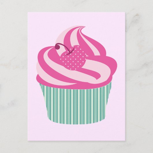 Niedlich Pink Cupcake Pastell Pink Postkarte (Vorderseite)