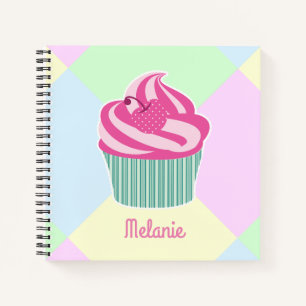 Niedlich Pink Cupcake Pastellfarben Personalisiert Notizblock