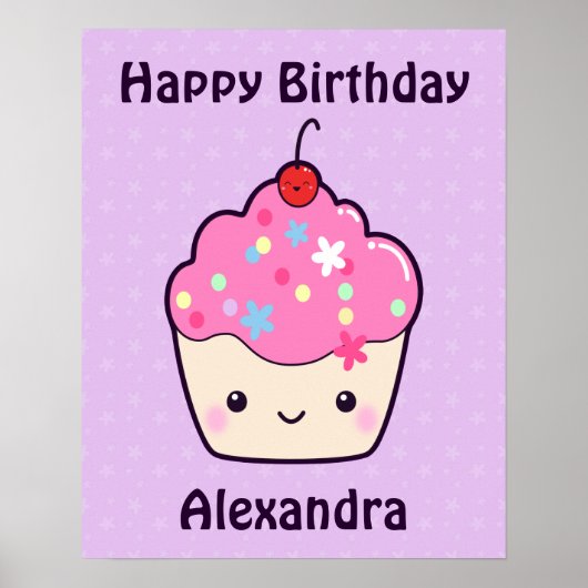 Niedlich Pink Cupcake Poster (Vorne)