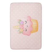 Niedlich Pink Cupcake Unicorn mit Rose Badematte (Vorderseite Vertikal)
