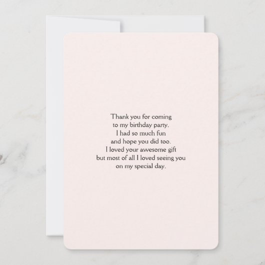 Niedlich Pink Cupcake Unicorn mit Rose Danke (Rückseite)