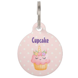 Niedlich Pink Cupcake Unicorn mit Rose Haustiermarke