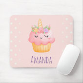Niedlich Pink Cupcake Unicorn mit Rose Mousepad (Mit Mouse)