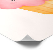 Niedlich Pink Cupcake Unicorn mit Rose Poster (Ecke)