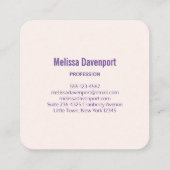 Niedlich Pink Cupcake Unicorn mit Rose Quadratische Visitenkarte (Rückseite)