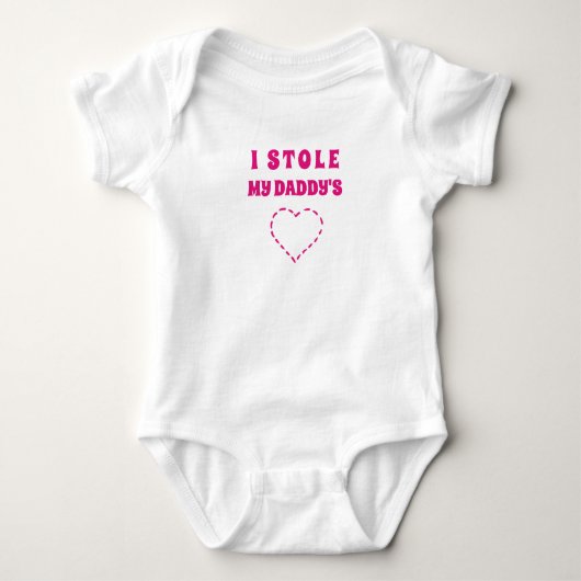 Niedlich Pink Daddy's Heart Baby Strampler (Vorderseite)