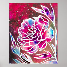 Niedlich Pink Dahlia Giro Hübsch Floral Wasserfarb Poster