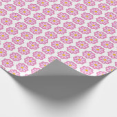 Niedlich Pink Daisy Blume Geschenkpapier (Ecke)