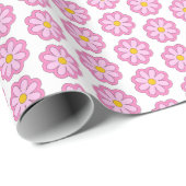 Niedlich Pink Daisy Blume Geschenkpapier (Rolleneckpunkt)