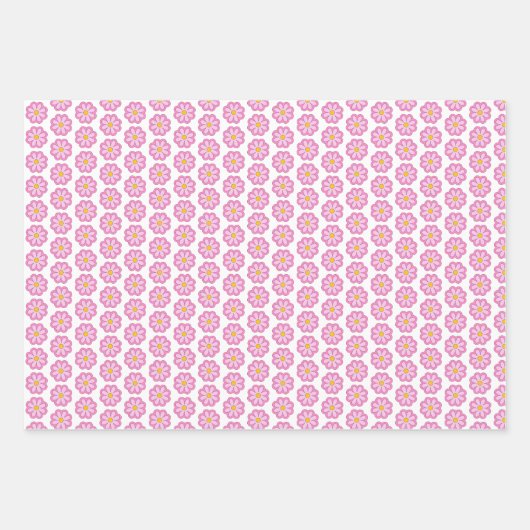 Niedlich Pink Daisy Blume Geschenkpapier Set (Vorderseite)