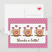 Niedlich Pink Danke, dass ich Ihnen einen Latte-Ka Postkarte (Vorne/Hinten)