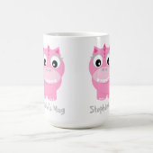 Niedlich Pink Dino Kawaii Cartoon Kaffeetasse (Mittel)
