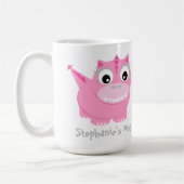 Niedlich Pink Dino Kawaii Cartoon Kaffeetasse (Links)