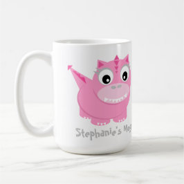 Niedlich Pink Dino Kawaii Cartoon Kaffeetasse