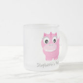 Niedlich Pink Dino Kawaii Cartoon Mattglastasse (VorderseiteRechts)