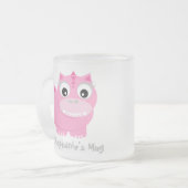Niedlich Pink Dino Kawaii Cartoon Mattglastasse (Vorderseite Links)