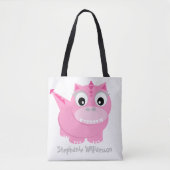 Niedlich Pink Dino Kawaii Cartoon Tasche (Vorderseite)