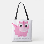 Niedlich Pink Dino Kawaii Cartoon Tasche (Rückseite)