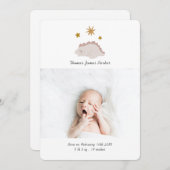 Niedlich Pink Dinosaur Girl Baby Foto Birth Ankündigung (Vorne/Hinten)