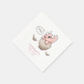 Niedlich Pink Dinosaur Girl Babydusche Roar Serviette (Ecke)