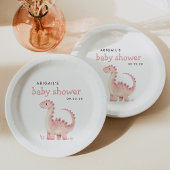 Niedlich Pink Dinosaur Girls Babydusche Pappteller