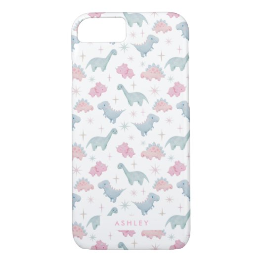 Niedlich Pink Dinosaur Pattern Girls Case-Mate iPhone Hülle (Rückseite)