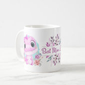Niedlich Pink Dinosaurier Floral Beste Mama je Kaffeetasse (Vorderseite Links)
