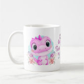 Niedlich Pink Dinosaurier Floral Beste Mama je Kaffeetasse (Links)