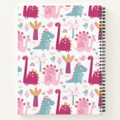 Niedlich Pink Dinosaurier Personalisiert Kids Reze Notizblock (Rückseite)