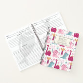 Niedlich Pink Dinosaurier Personalisiert Kids Reze Notizblock (Innenseite)