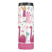 Niedlich Pink Dinosaurier Personalisiert Thermosbecher (Rückseite)