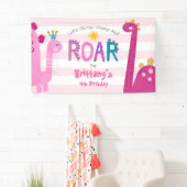 Niedlich Pink Dinosaurier Stomp Chomp Roar Girl Ge Banner (Insitu)
