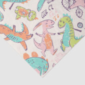 Niedlich Pink Dinosaurier Whimsical Pattern Seidenpapier (Detail)