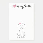 Niedlich Pink Dog Doodle Personalisiert Post-it Klebezettel (Vorderseite)