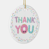 Niedlich Pink Donut Doughnut Sprinkles Danke Keramik Ornament (Rechts)