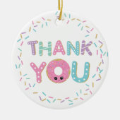 Niedlich Pink Donut Doughnut Sprinkles Danke Keramik Ornament (Vorne)