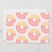 Niedlich Pink Donut Eins Geburtstag Einladung (Rückseite)