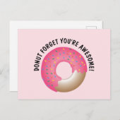 Niedlich Pink Donut Vergiss, dass du phantastisch  Postkarte (Vorne/Hinten)