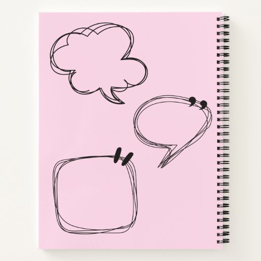 Niedlich Pink Doodles Girly Everyday Planner Notizblock (Rückseite)