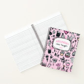 Niedlich Pink Doodles Girly Everyday Planner Notizblock (Innenseite)