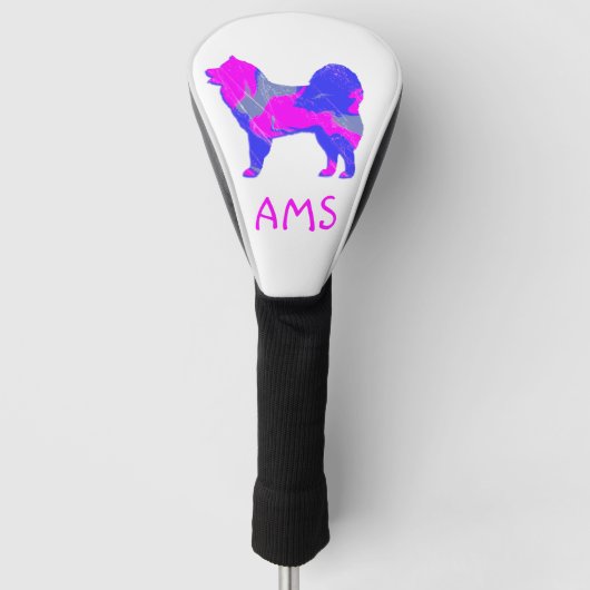 Niedlich Pink-Dose-Monogramm der Silhouette Golf Headcover (Vorderseite)
