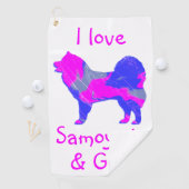 Niedlich Pink-Dose-Monogramm der Silhouette Golfhandtuch (Insitu)