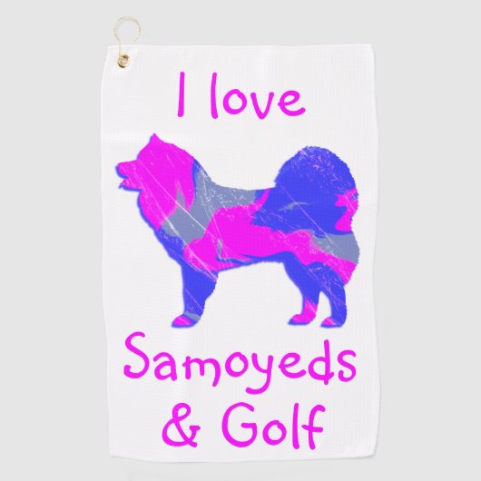 Niedlich Pink-Dose-Monogramm der Silhouette Golfhandtuch (Vorderseite)