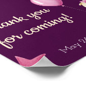 Niedlich Pink Dragon Baby Dusche Willkommen Poster (Ecke)