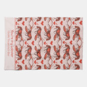 Niedlich Pink Du bist mein Hummer-Valentinstag Geschirrtuch (Horizontal)