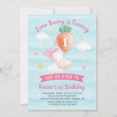 Niedlich Pink Ein bisschen Sonne beim Karrot Gebur Einladung (Vorderseite)