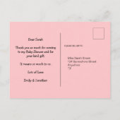 Niedlich Pink Elephant Address Message Vielen Dank Postkarte (Rückseite)